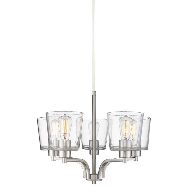 Image 1 Millennium Lighting Evalon 5 Light Chandelier Fixture in Brushed Nickel