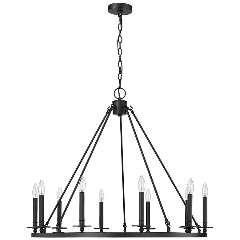 Image 1 Millennium Lighting Florence 10 Light Chandelier Fixture Matte Black