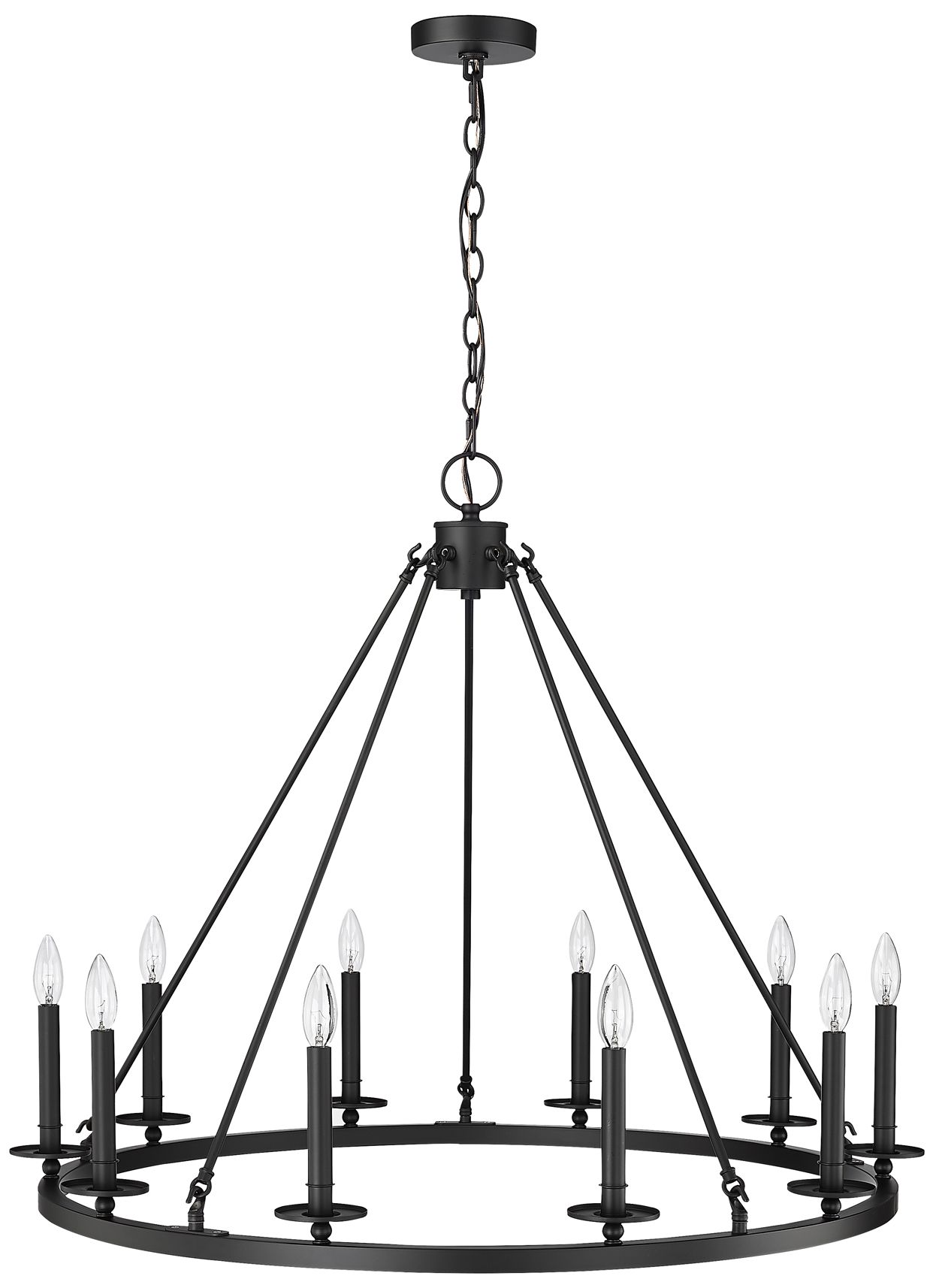 Thumbnail4 of Millennium Lighting Florence 10 Light Chandelier Fixture Matte Black more views