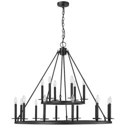 Millennium Lighting Florence 18 Light Chandelier Fixture Matte Black