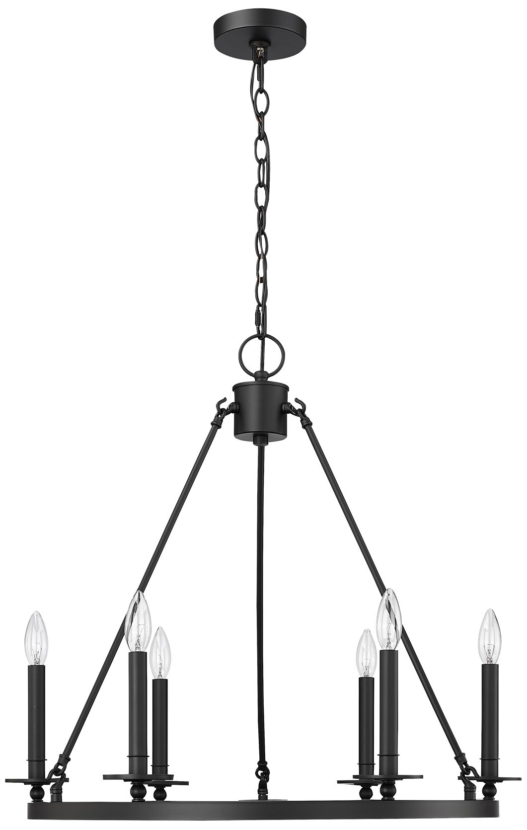 Millennium Lighting Florence 6 Light Chandelier Fixture Matte Black