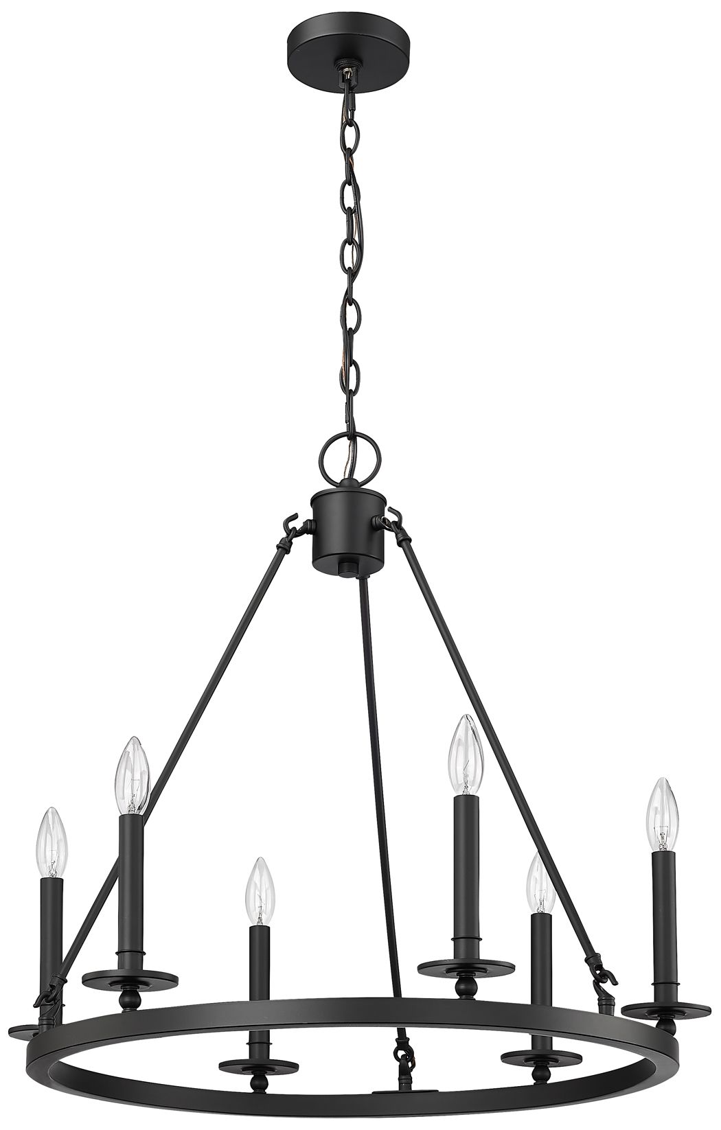 Image 3 Millennium Lighting Florence 6 Light Chandelier Fixture Matte Black more views