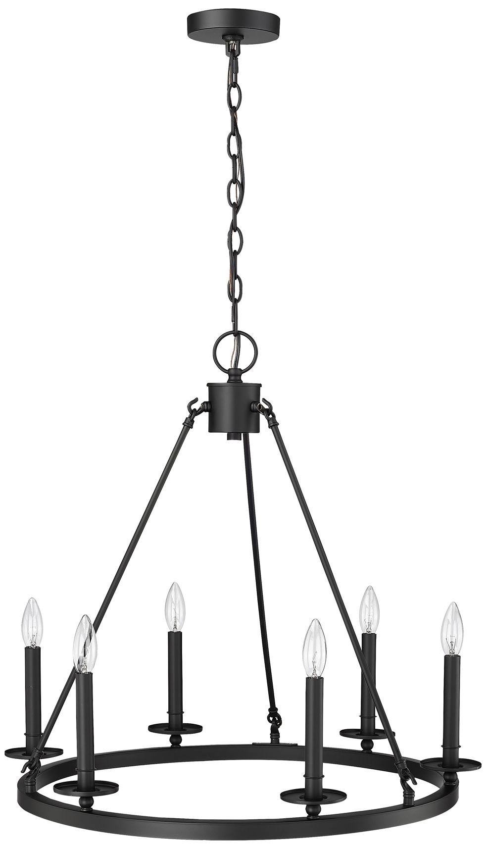 Image 4 Millennium Lighting Florence 6 Light Chandelier Fixture Matte Black more views