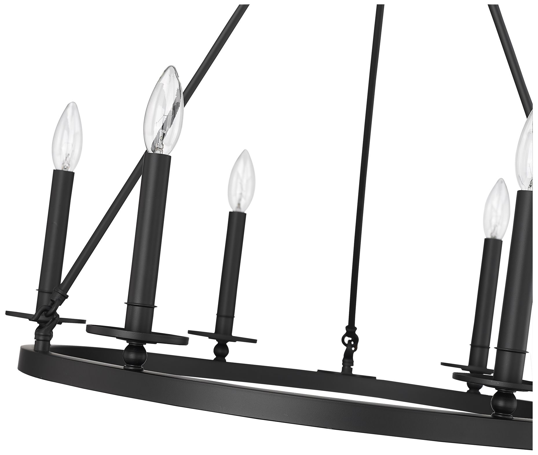 Image 5 Millennium Lighting Florence 6 Light Chandelier Fixture Matte Black more views