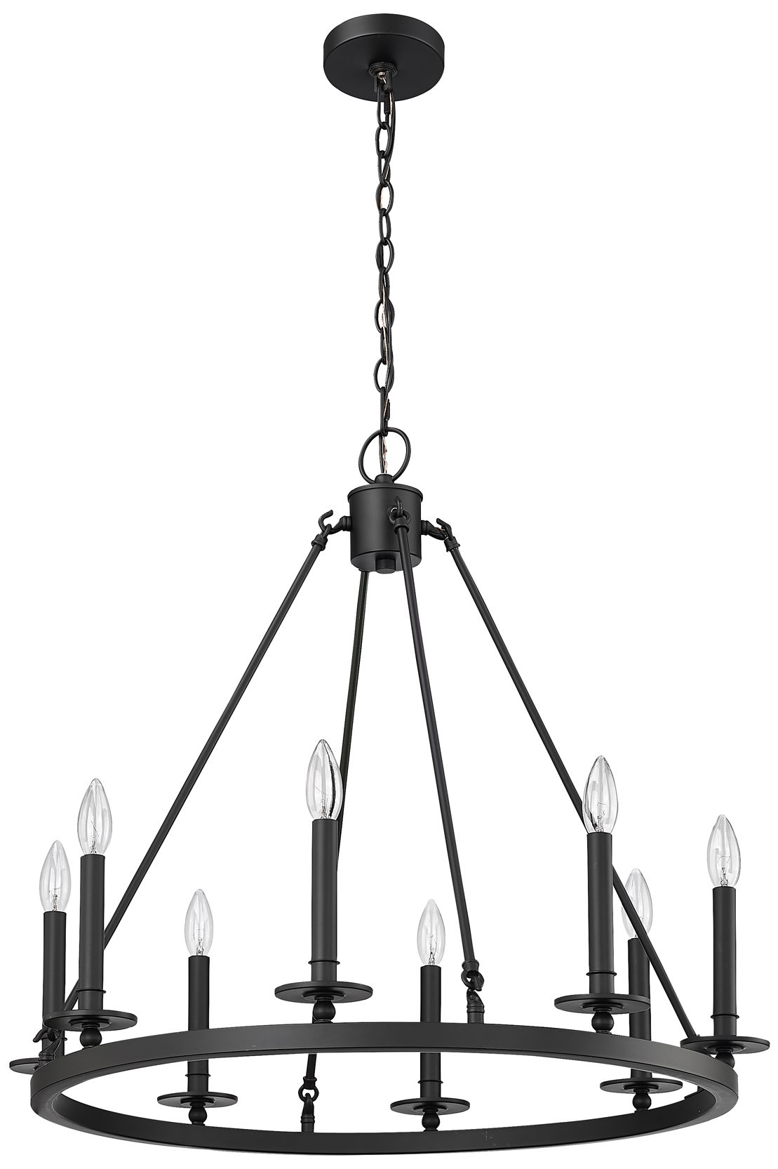 Image 3 Millennium Lighting Florence 8 Light Chandelier Fixture Matte Black more views