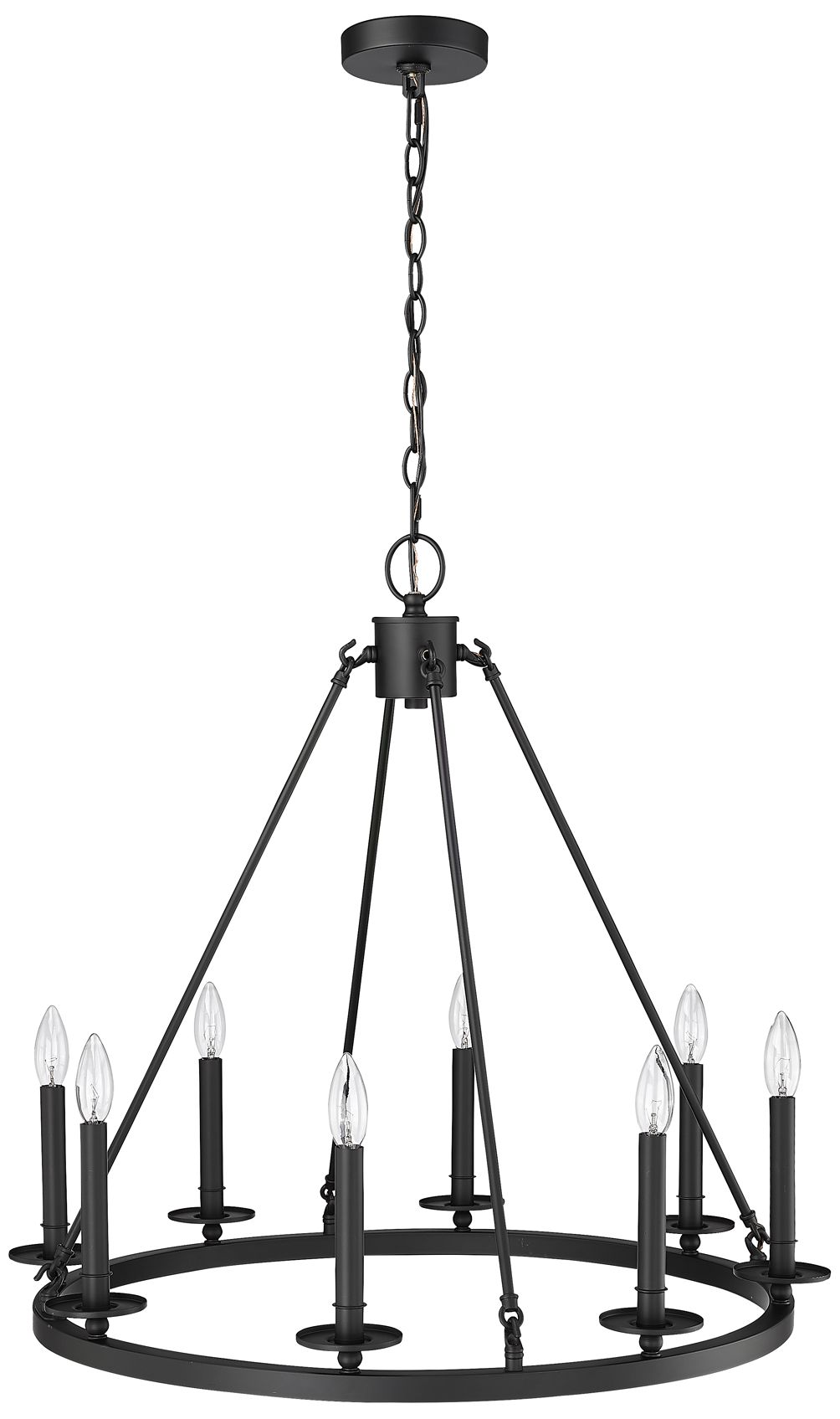 Image 4 Millennium Lighting Florence 8 Light Chandelier Fixture Matte Black more views