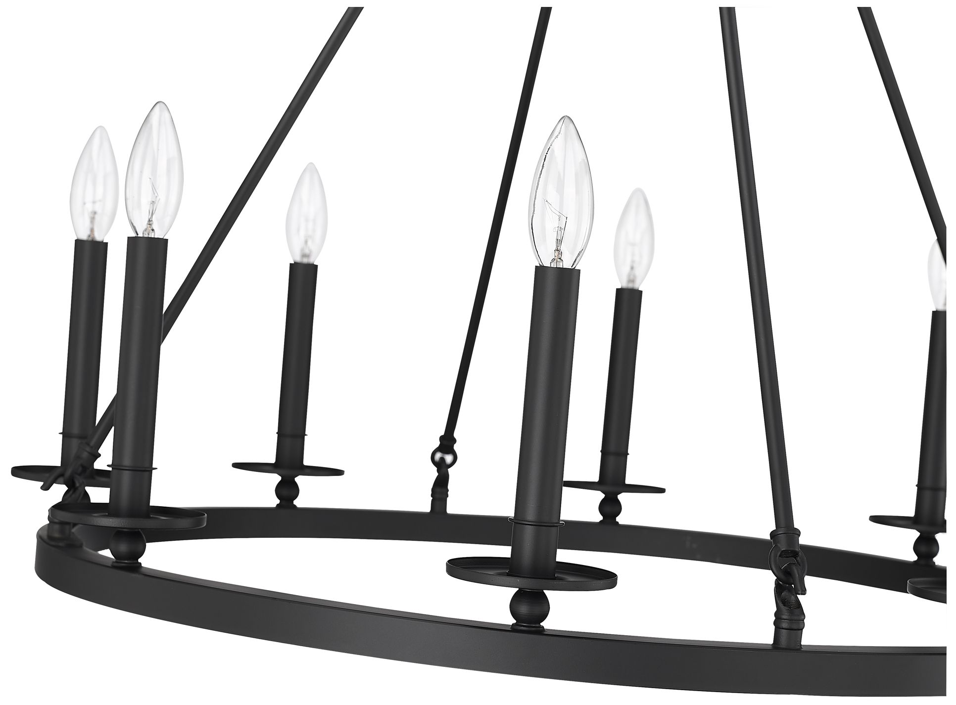 Image 5 Millennium Lighting Florence 8 Light Chandelier Fixture Matte Black more views