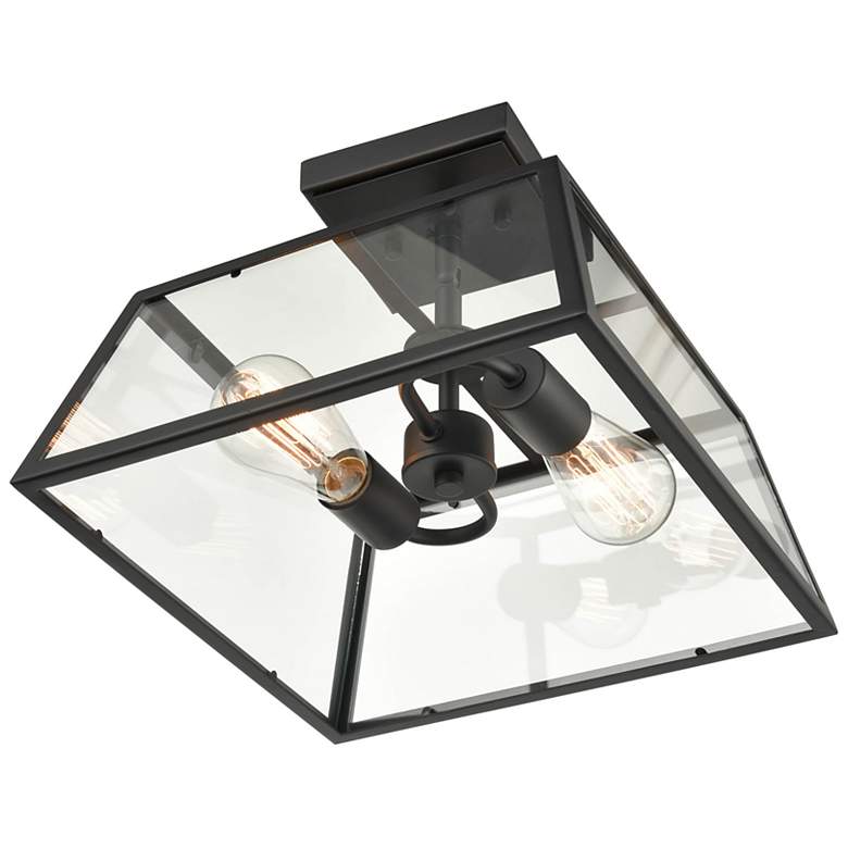Image 3 Millennium Lighting Grant 2 Light Outdoor Flush Mount Powder Coat Black more views