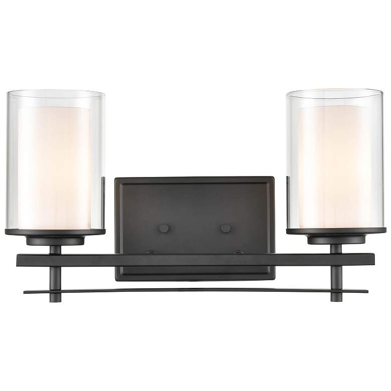 Image 1 Millennium Lighting Huderson 16" 2-Light Clear Glass Bath Vanity Light