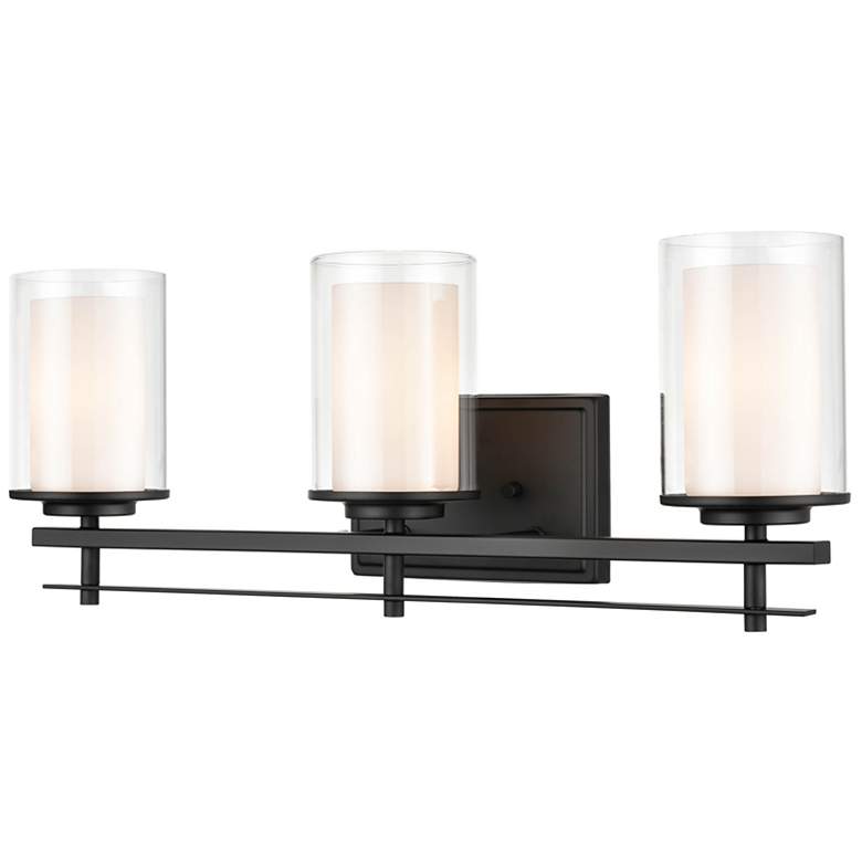Image 2 Millennium Lighting Huderson 3 Light Vanity Fixture in Matte Black more views