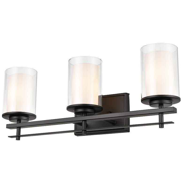 Image 3 Millennium Lighting Huderson 3 Light Vanity Fixture in Matte Black more views
