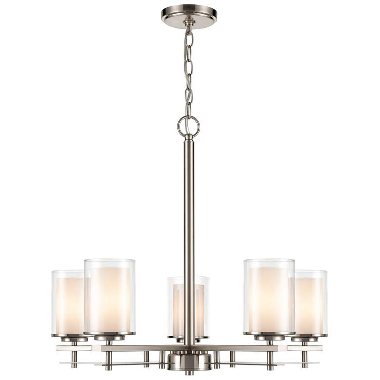 Image 1 Millennium Lighting Huderson 5 Light Chandelier Fixture in Brushed Nickel