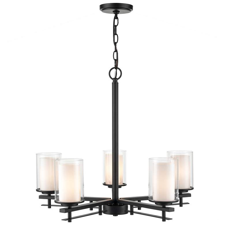 Image 3 Millennium Lighting Huderson 5 Light Chandelier Fixture in Matte Black more views
