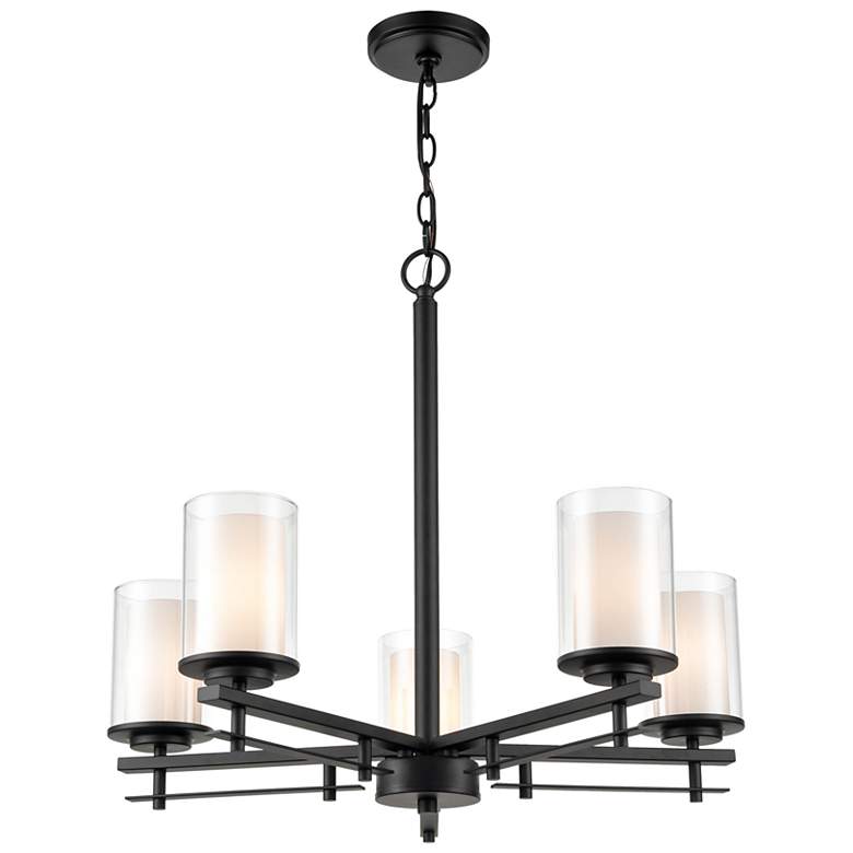 Image 4 Millennium Lighting Huderson 5 Light Chandelier Fixture in Matte Black more views