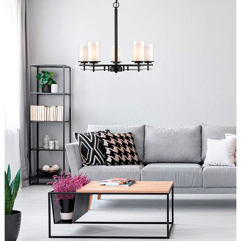 Image 6 Millennium Lighting Huderson 5 Light Chandelier Fixture in Matte Black more views