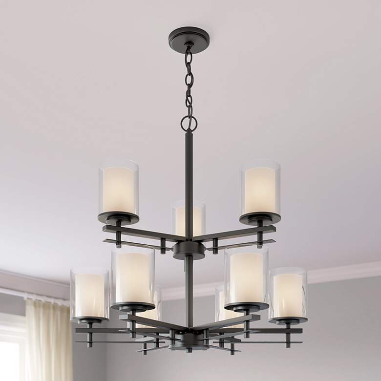 Image 1 Millennium Lighting Huderson 9 Light Chandelier Fixture in Matte Black