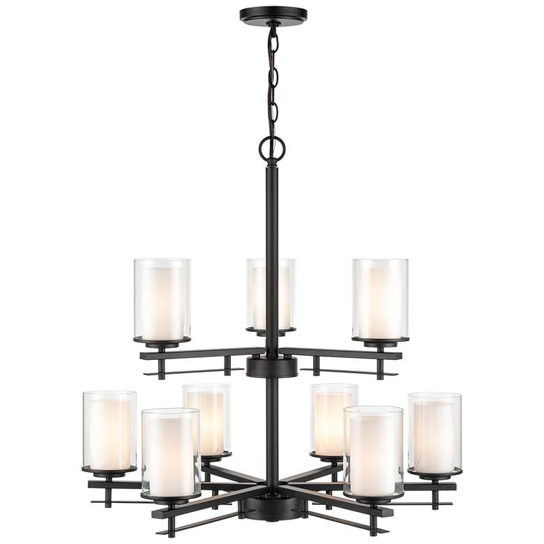 Image 3 Millennium Lighting Huderson 9 Light Chandelier Fixture in Matte Black more views