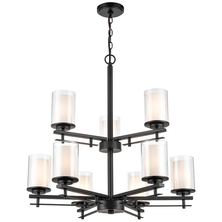 Image 4 Millennium Lighting Huderson 9 Light Chandelier Fixture in Matte Black more views