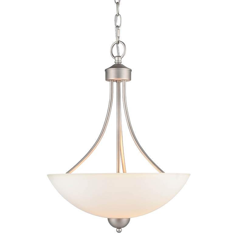 Image 1 Millennium Lighting Ivey Lake 2 Light 20" Pendant Fixture Satin Nickel