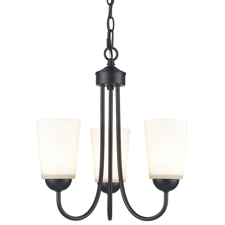 Image 1 Millennium Lighting Ivey Lake 3 Light Chandelier Fixture in Matte Black