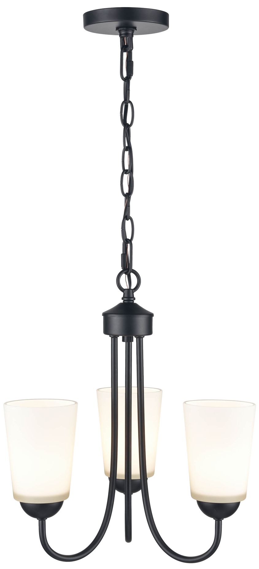 Image 3 Millennium Lighting Ivey Lake 3 Light Chandelier Fixture in Matte Black more views