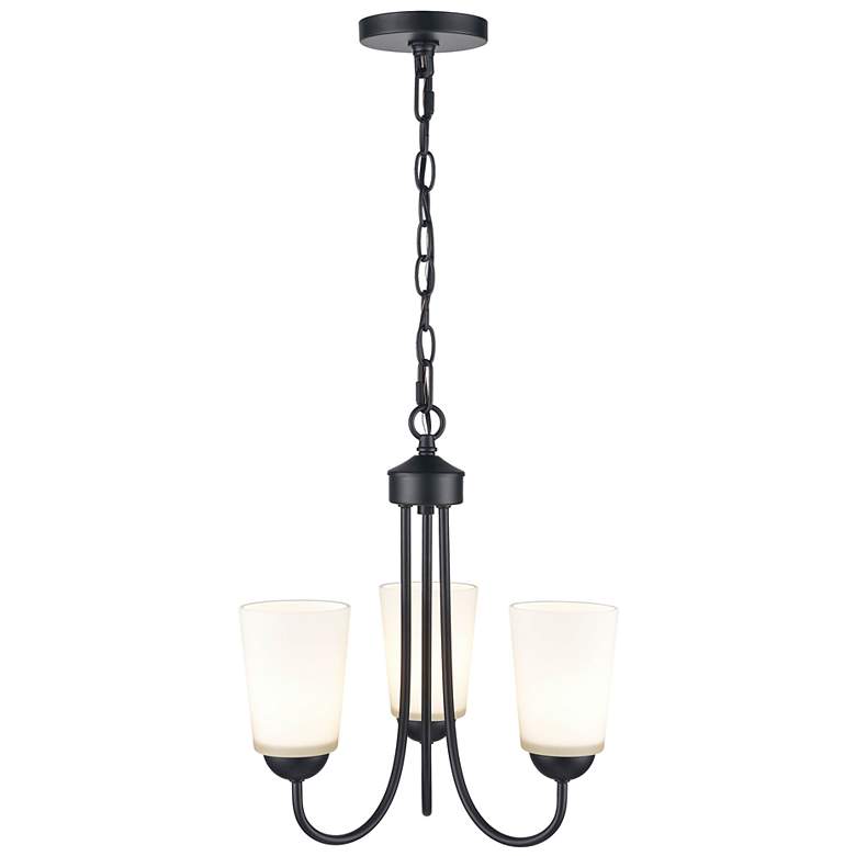 Image 3 Millennium Lighting Ivey Lake 3 Light Chandelier Fixture in Matte Black more views