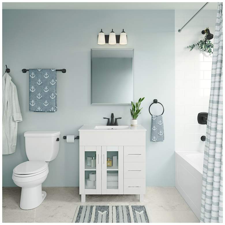 Image 1 Millennium Lighting Ivey Lake 3 Light Vanity Fixture in Matte Black