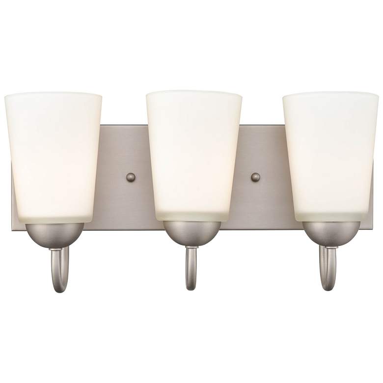 Image 1 Millennium Lighting Ivey Lake 3 Light Vanity Fixture in Satin Nickel