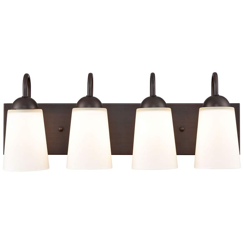 Image 1 Millennium Lighting Ivey Lake 4 Light Vanity Fixture in Rubbed Bronze