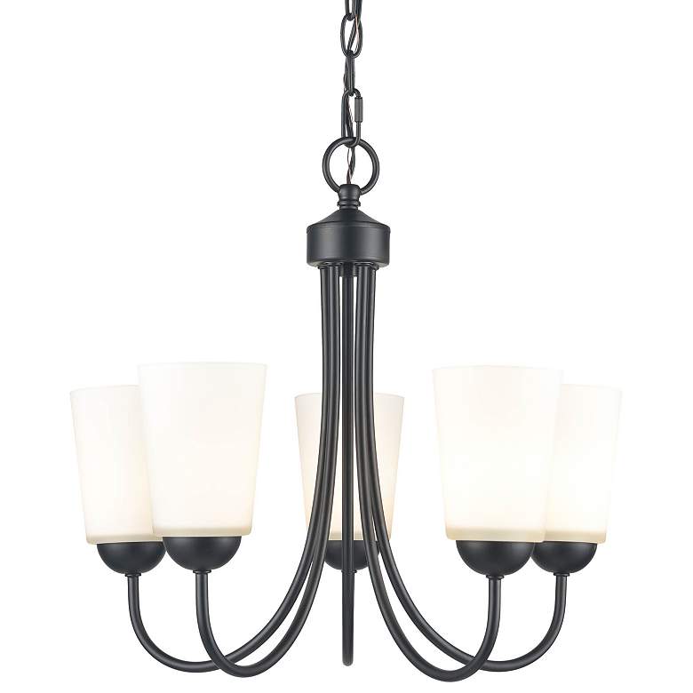 Image 1 Millennium Lighting Ivey Lake 5 Light Chandelier Fixture in Matte Black