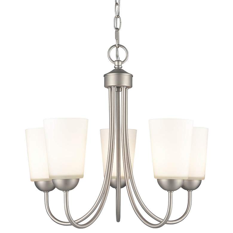 Image 1 Millennium Lighting Ivey Lake 5 Light Chandelier Fixture in Satin Nickel