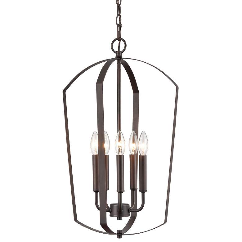Image 1 Millennium Lighting Ivey Lake 5 Light Pendant Fixture in Rubbed Bronze