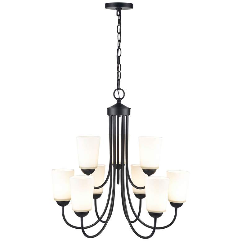 Image 1 Millennium Lighting Ivey Lake 9 Light Chandelier in Matte Black