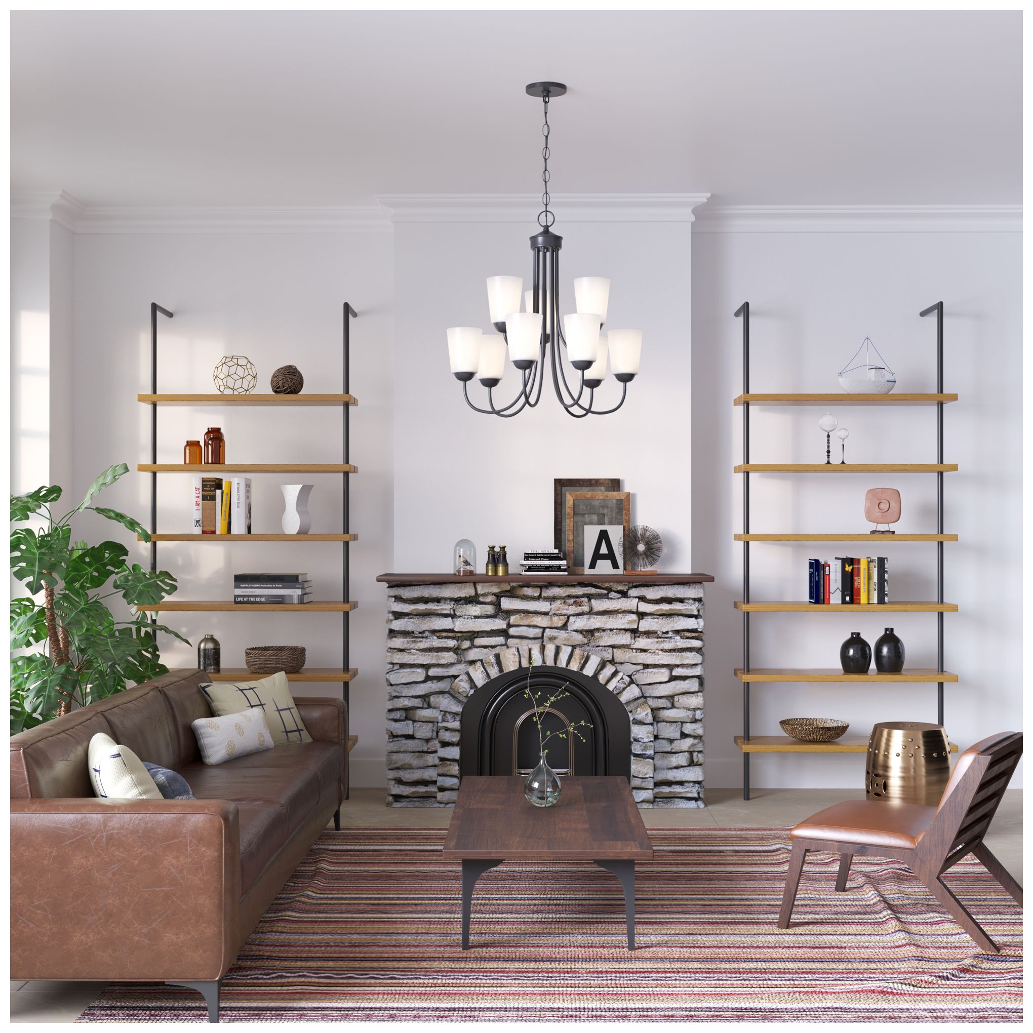 Image 2 Millennium Lighting Ivey Lake 9 Light Chandelier in Matte Black more views