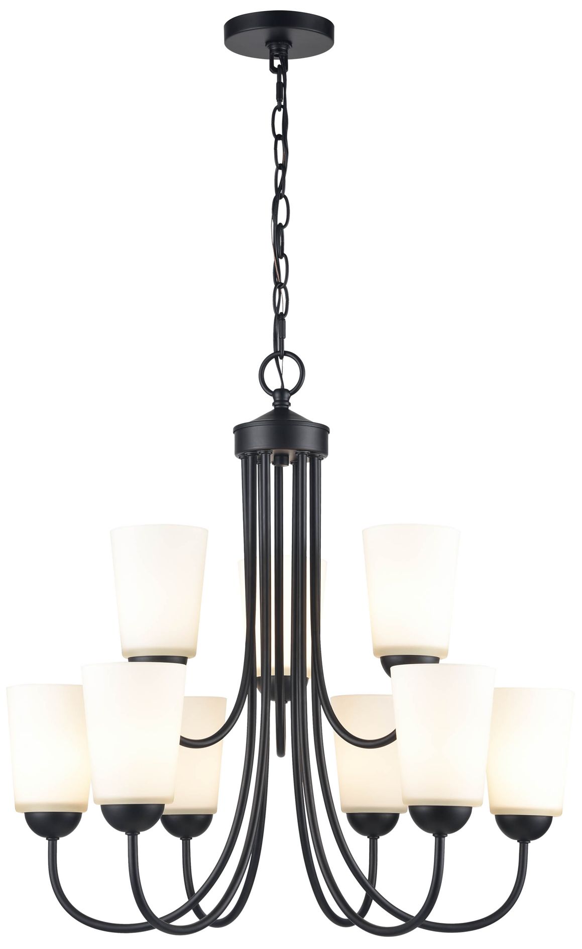 Image 3 Millennium Lighting Ivey Lake 9 Light Chandelier in Matte Black more views