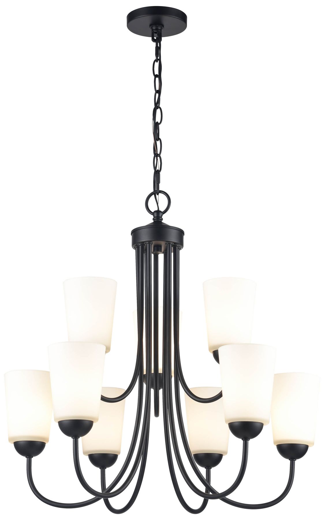 Image 4 Millennium Lighting Ivey Lake 9 Light Chandelier in Matte Black more views
