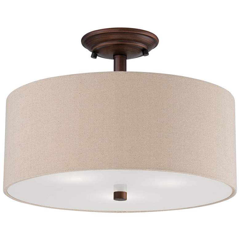 Image 1 Millennium Lighting Jackson 3-Light Indoor Semi-Flush in Rubbed Bronze