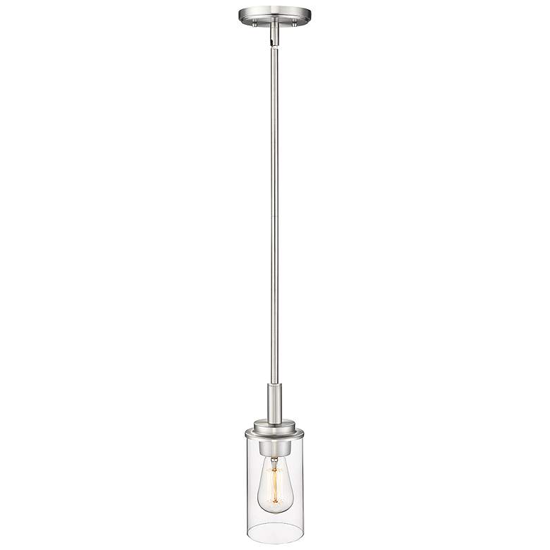 Image 1 Millennium Lighting Janna 1 Light Mini-Pendant Fixture in Brushed Nickel