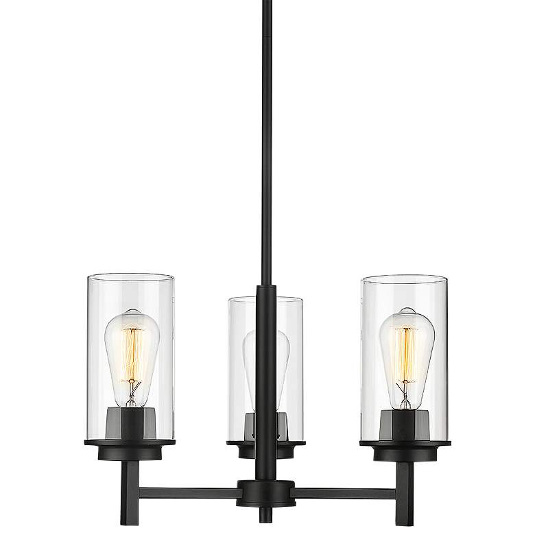 Image 1 Millennium Lighting Janna 3 Light Chandelier Fixture in Matte Black