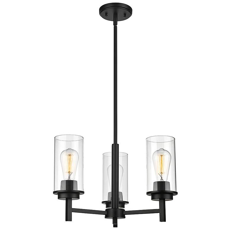 Image 4 Millennium Lighting Janna 3 Light Chandelier Fixture in Matte Black more views