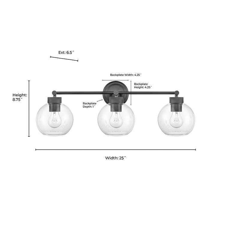 Image 5 Millennium Lighting Jonatan 3-Light Vanity Light in Matte Black more views