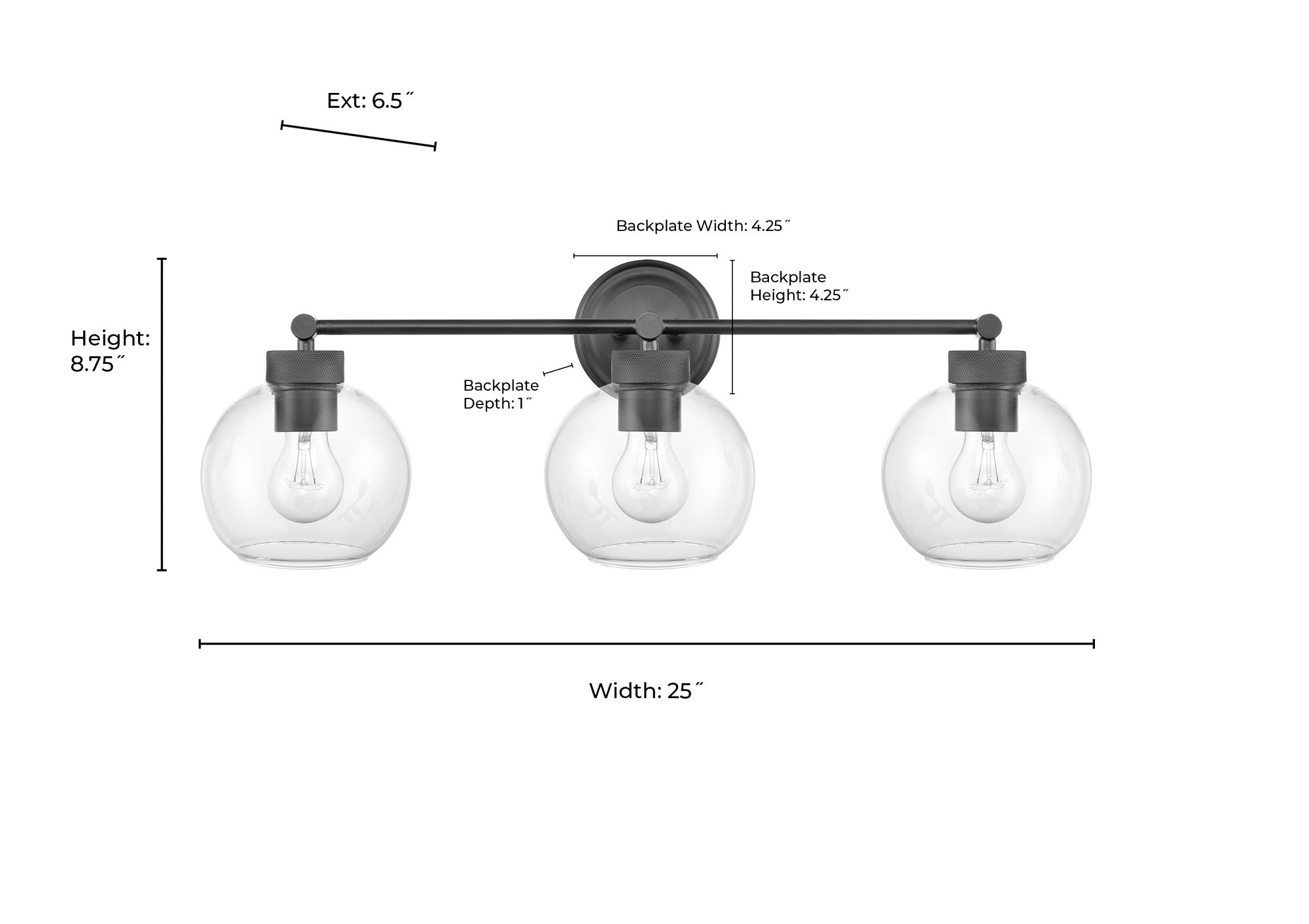 Millennium Lighting Jonatan 3-Light Vanity Light in Vintage Brass