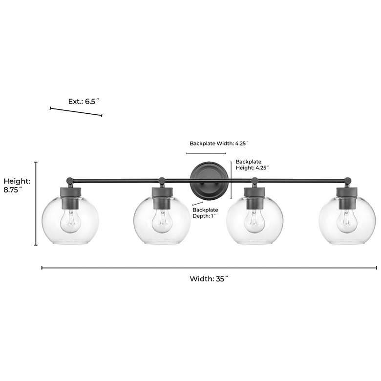 Image 6 Millennium Lighting Jonatan 4-Light Vanity Light in Matte Black more views