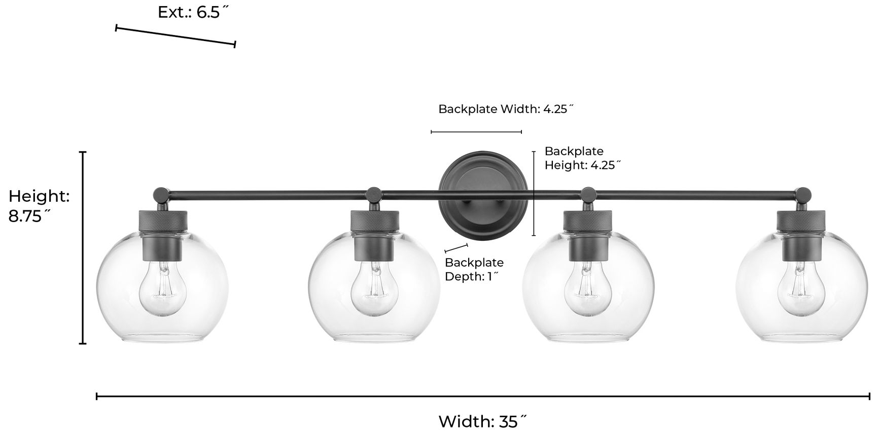 Image 6 Millennium Lighting Jonatan 4-Light Vanity Light in Vintage Brass more views