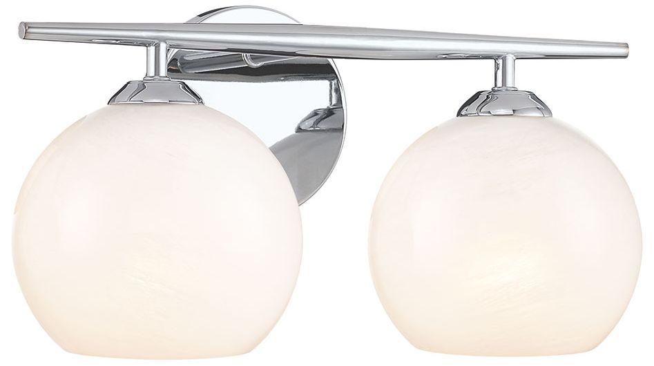 Image 3 Millennium Lighting Kimorra 2-Light Vanity - Chrome with White Cloud Glass more views