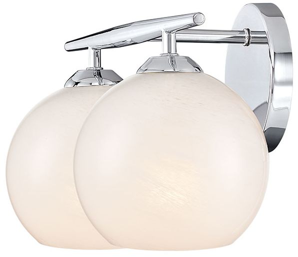 Image 5 Millennium Lighting Kimorra 2-Light Vanity - Chrome with White Cloud Glass more views