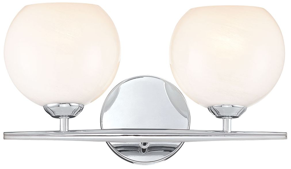 Millennium Lighting Kimorra 2-Light Vanity - Chrome with White Cloud Glass