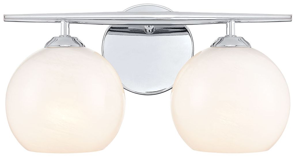 Millennium Lighting Kimorra 2-Light Vanity - Chrome with White Cloud Glass
