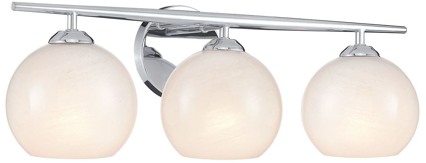 Thumbnail2 of Millennium Lighting Kimorra 3-Light Vanity - Chrome with White Cloud Glass