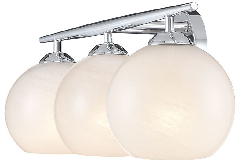 Millennium Lighting Kimorra 3-Light Vanity - Chrome with White Cloud Glass